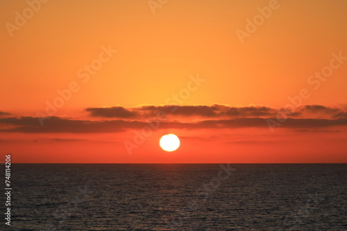 Fototapeta Naklejka Na Ścianę i Meble -  Early at the Sotavento Beach, Sunrise in Costa Calma, Fuerteventura, Spain