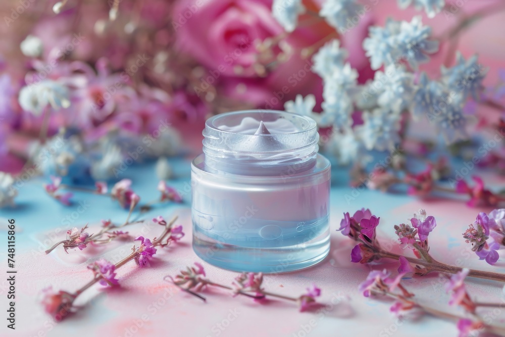Facial liquid skin care cream. Skincare treatment products: dental implants lotion, skincare wellness campaign gel, oil, pipette with design element serum and closeup jar pot Facial liquid skin care cream. Skincare treatment products: dental implants lotion, skincare wellness campaign gel, oil, pipette with design element serum and closeup jar pot
