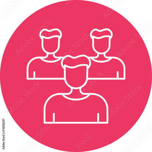 Team Line Circle Icon Design