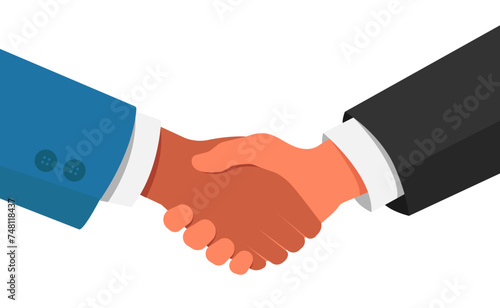 Business handshake. Handshake of business partners. Vector illustration. Flat design.