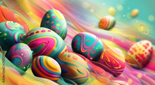 Easter bright Gradients cute modern background for conveying the festive and joyful atmosphere of the holiday.