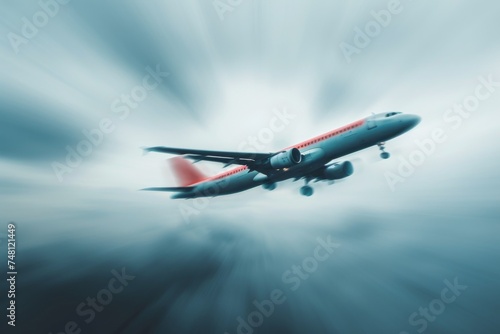Airplane turbulence image blurred