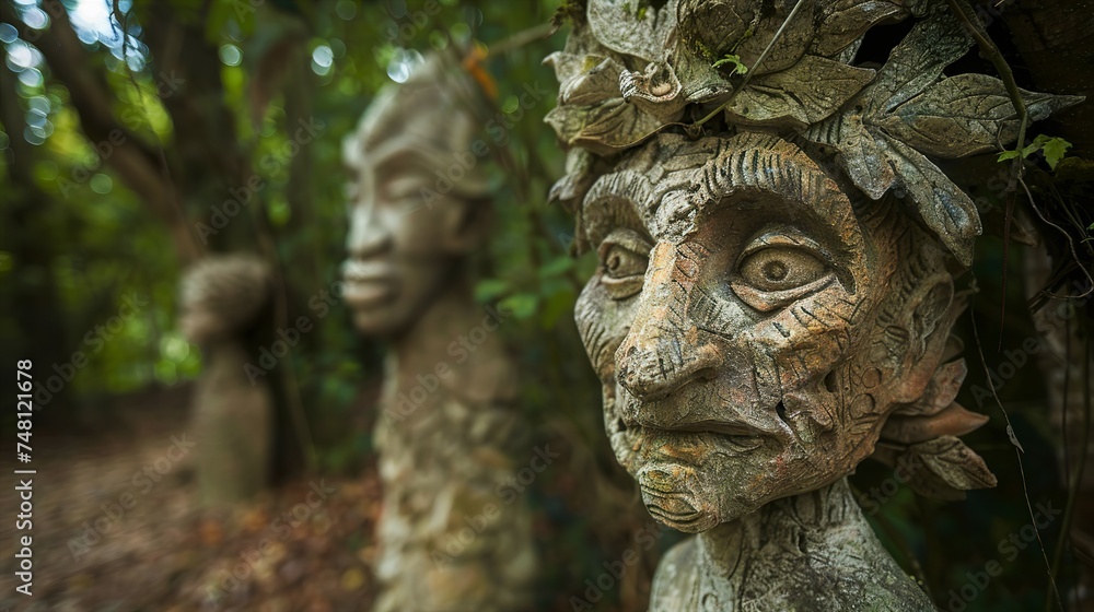 The Whimsical Forest sculptures peeking between the trees a magical realm where art frolics freely in natures embrace The Whimsical Forest sculptures peeking between the trees a magical realm where art frolics freely in natures embrace