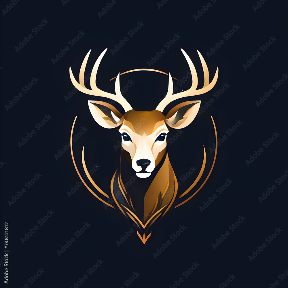 stag head vector minimalist logo
