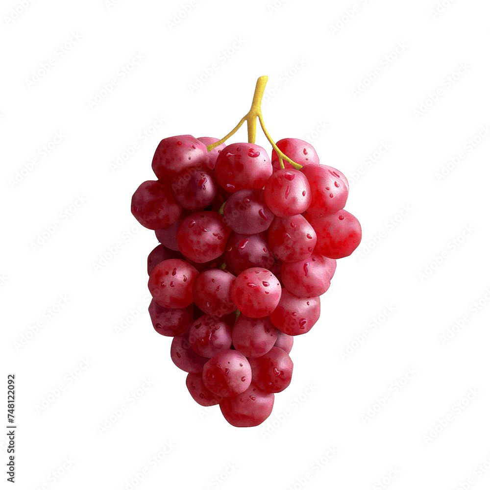 bunch of red grapes isolated on Transparent Background