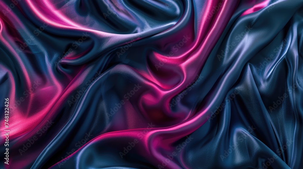 Obraz premium Smooth elegant silk. Closeup of rippled silk fabric texture. Luxury fabric background with copy space. AI-generated.