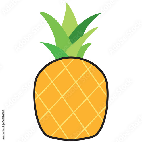 Colored pineapple fruit icon Vector