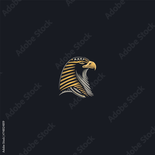 Egyptian god horus logo icon design. elegant luxury flat vector.