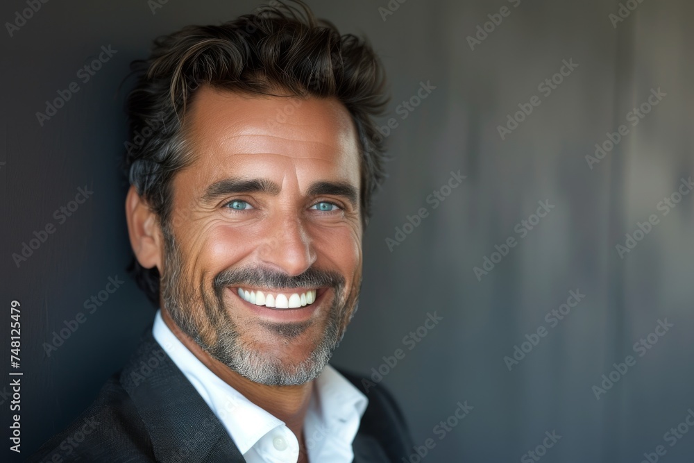 Confident close up businessman posing with a warm smile copy space available Confident close up businessman posing with a warm smile copy space available