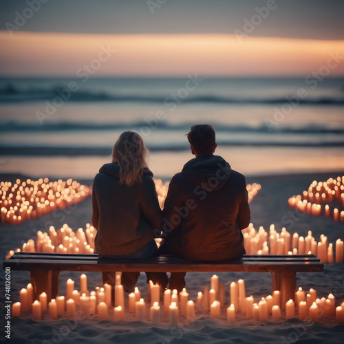 Ein Kerzenmeer am Strand