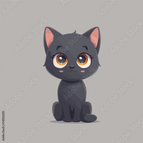 cute little kitten cartoon vector isolated. © Aina