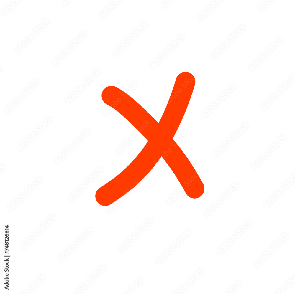 Doodle Prohibition Icon, Cross Sign Doodle Prohibition Icon, Cross Sign