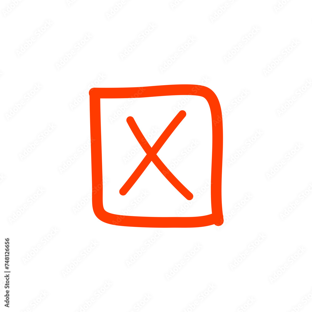 Doodle Prohibition Icon, Cross Sign Doodle Prohibition Icon, Cross Sign