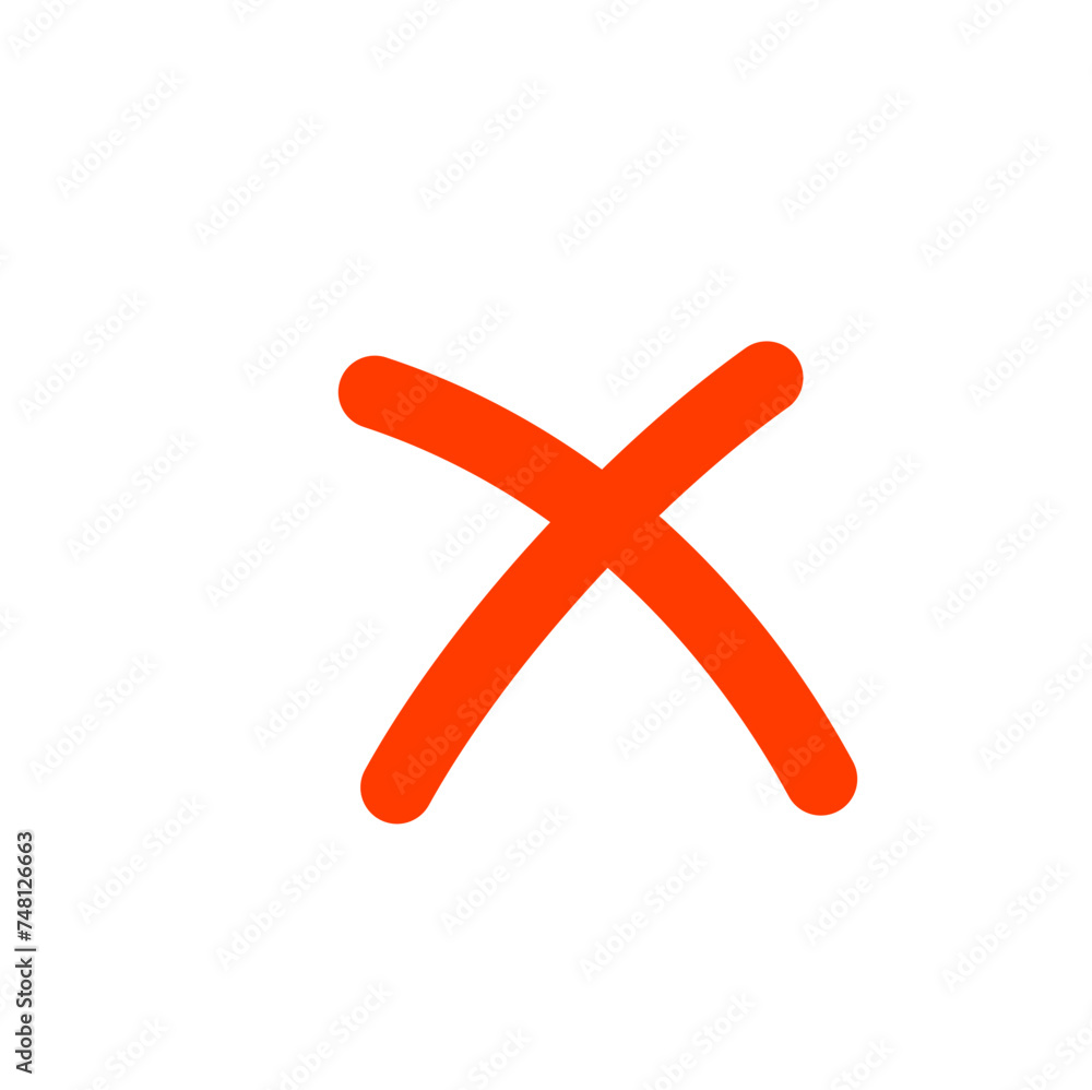Doodle Prohibition Icon, Cross Sign Doodle Prohibition Icon, Cross Sign
