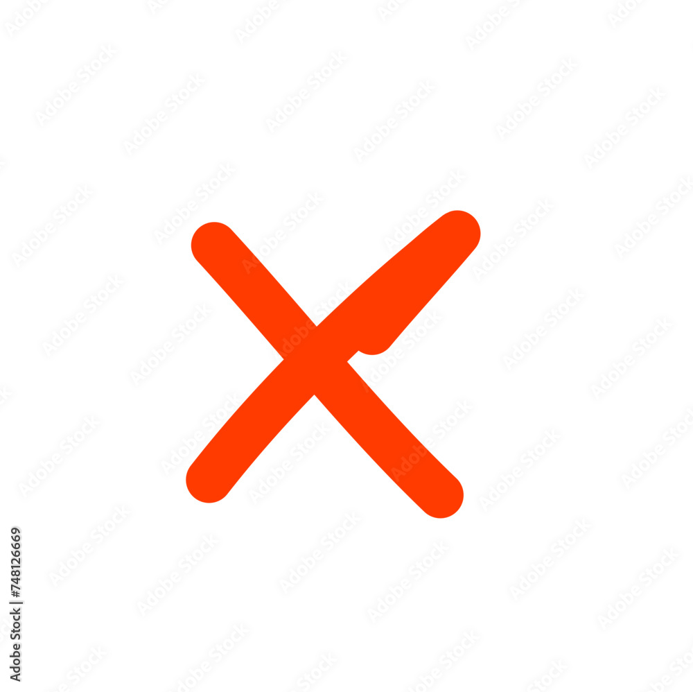 Fototapeta premium Doodle Prohibition Icon, Cross Sign