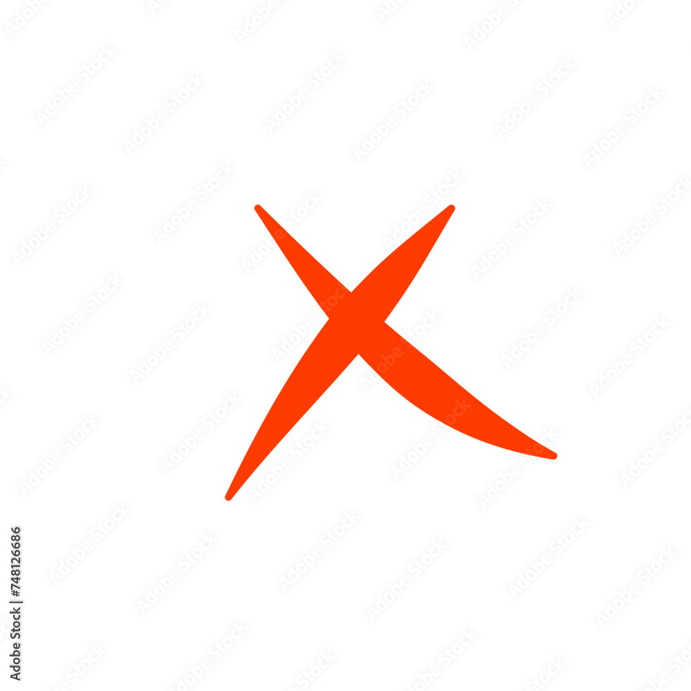 Doodle Prohibition Icon, Cross Sign Doodle Prohibition Icon, Cross Sign