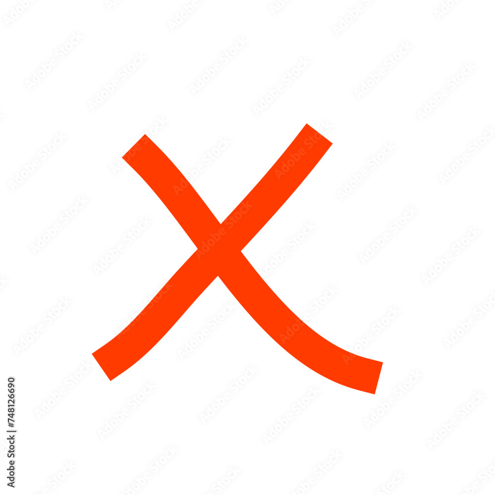 Obraz premium Doodle Prohibition Icon, Cross Sign