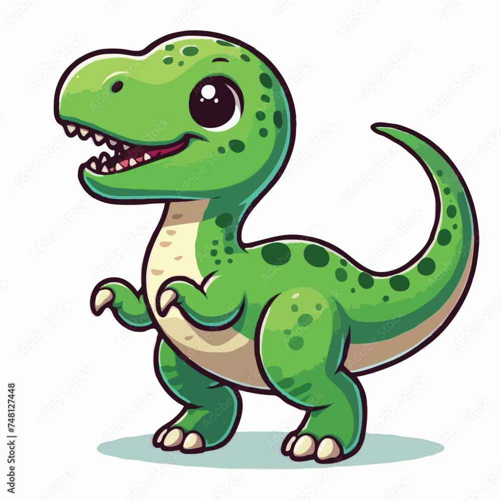 Obraz premium Cute dainosar vector on white background.