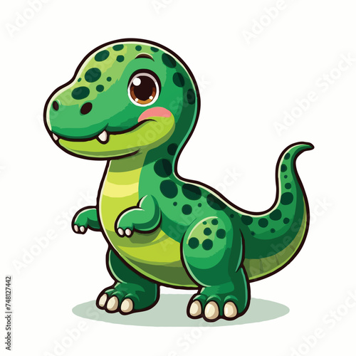 Cute dinosur vector on white background.