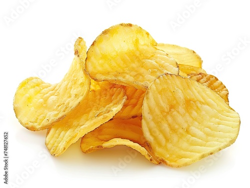 potato chips isolated on white background photo