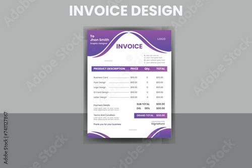 Business invoice form template. Invoicing quotes, money bills or price invoices, and payment agreement design templates. Tax form, bill graphic, or payment receipt page vector