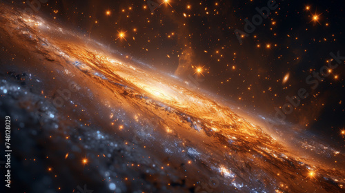 Texture of a vast galaxy its millions of stars creating a dazzling tapestry in the dark depths of space.