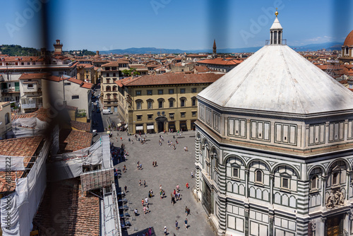 Konstfotografi Florence, Italy - June 28, 2023: Baptistry San Giovanni under blue sky in Floren