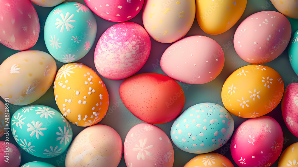 Painted easter eggs colorful background wallpaper design. Painted easter eggs colorful background wallpaper design.