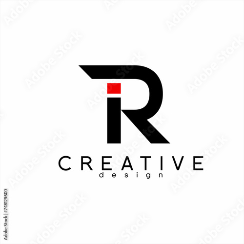 Trendy simple IR letter logo design.