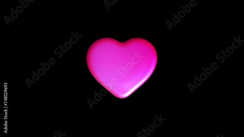Love icon animation. Elastic melted motion graphic. High quality 4K rendered.