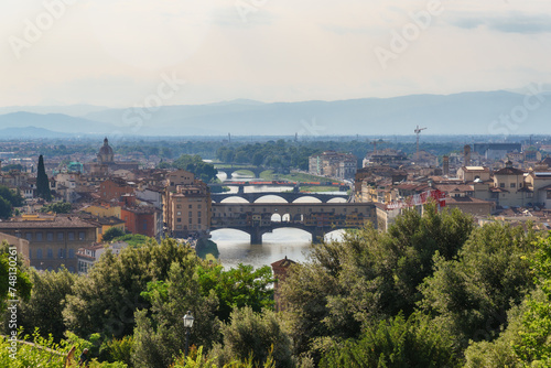 Florence, Italy - June 28, 2023: Panorama of Florence in Italy. Aerial view of Florence city in Italy.