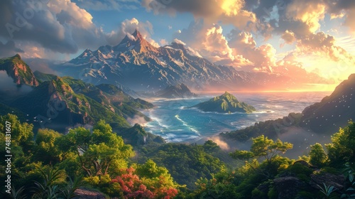 Majestic Mountains, New Beginnings, Summit, AI Generated