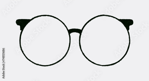 Glasses, fashion vintage, retro illustration