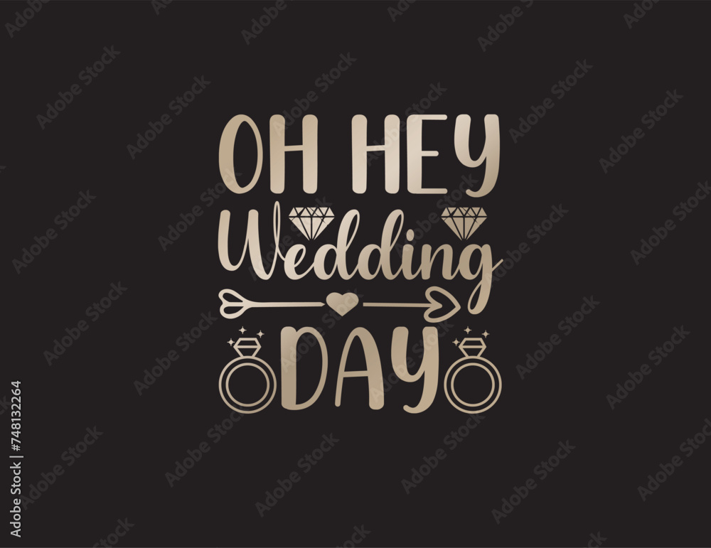 Wedding celebration vector lettering t-shirt design  
