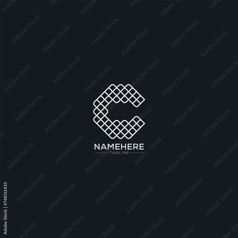 Fototapeta premium Letter c logo flat logo vector design template abstract c logo