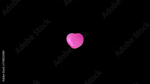 Love icon animation. Elastic melted motion graphic. High quality 4K rendered.