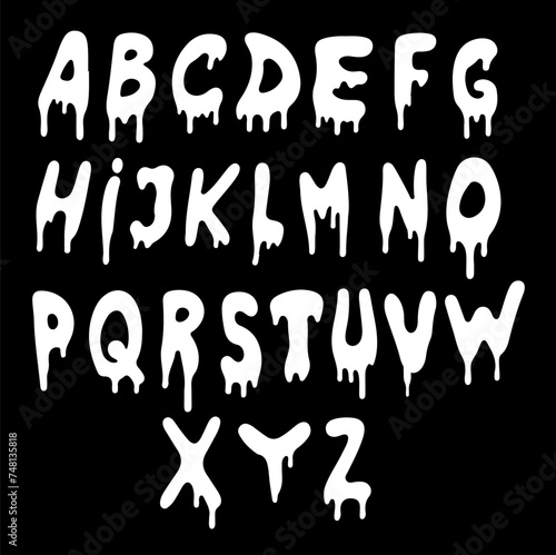 Melting and dripping graffiti-like font for modern grunge design.