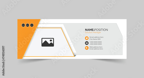 Professional email signature template with social media profile design Eps 10