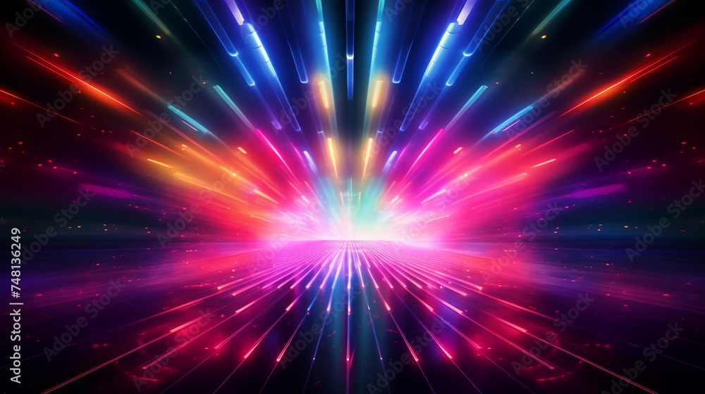 disco light explosion,spotlight center,spiral light beam,vibrant color, abstract background