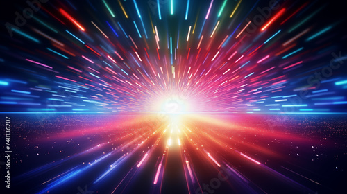 disco light explosion,spotlight center,spiral light beam,vibrant color, abstract background