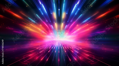 disco light explosion,spotlight center,spiral light beam,vibrant color, abstract background