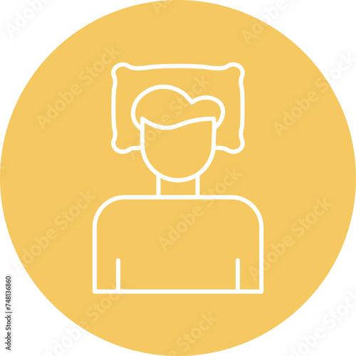 Lying Down Line Circle Icon Design