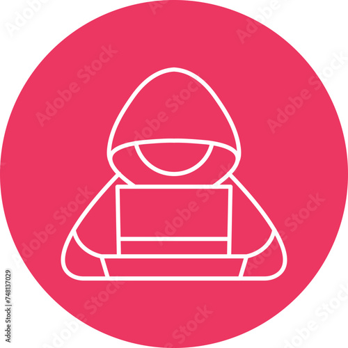 Hacking Line Circle Icon Design