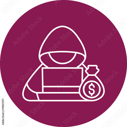 Fraud Line Circle Icon Design