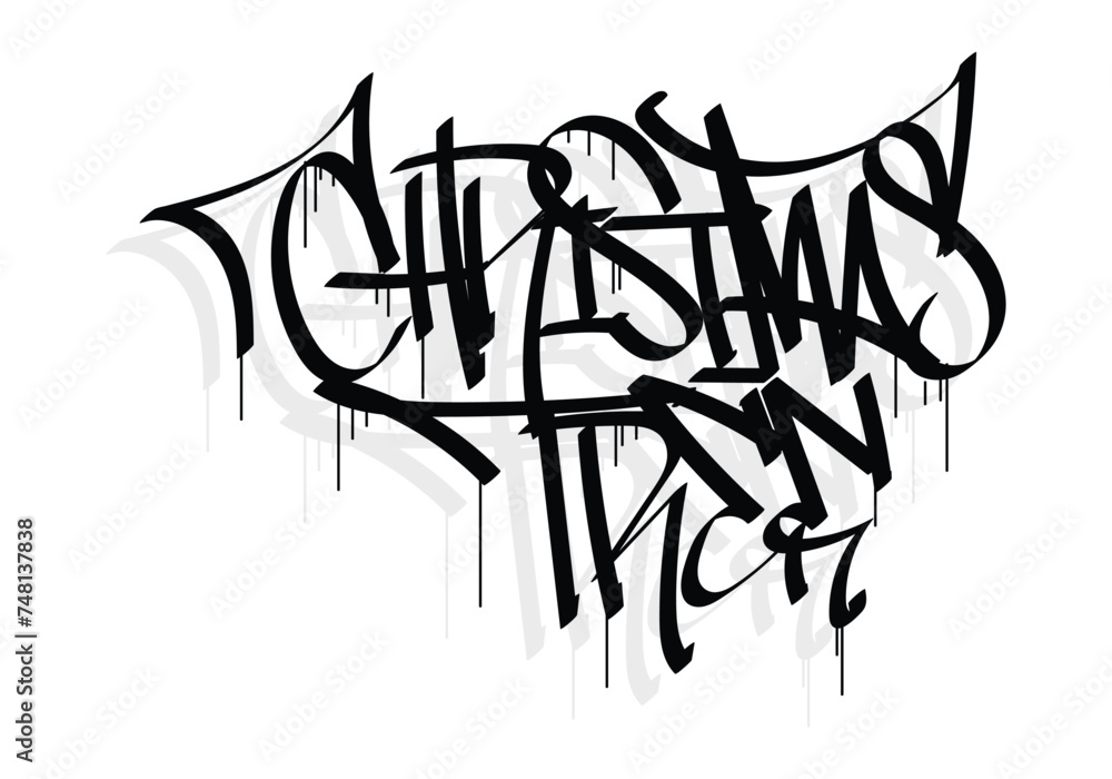 CHRISTMAS TREE word graffiti tag style