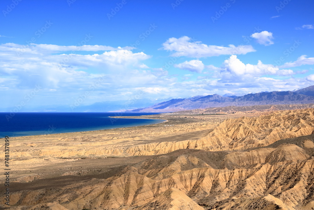 Mountain lake, Issyk-Kul, Kyrgyzstan near Ak Say