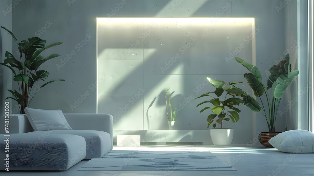 A Cozy Living Room Filled With Furniture and Plants A Cozy Living Room Filled With Furniture and Plants