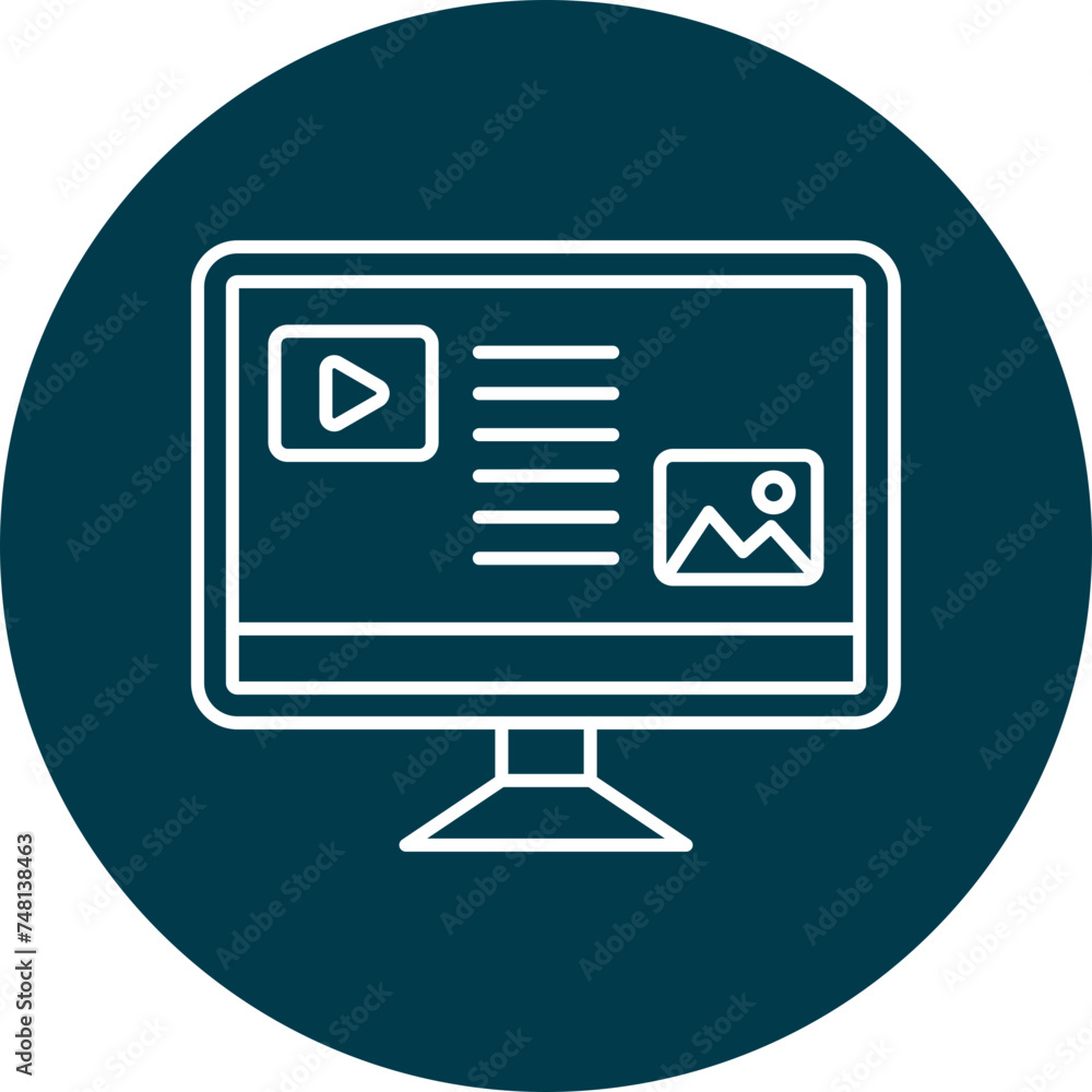 Digital Marketing Line Circle Icon Design Digital Marketing Line Circle Icon Design