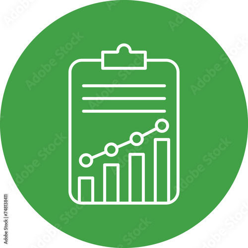 Statistics Line Circle Icon Design