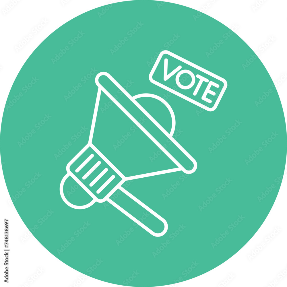 Campaign Line Circle Icon Design Campaign Line Circle Icon Design
